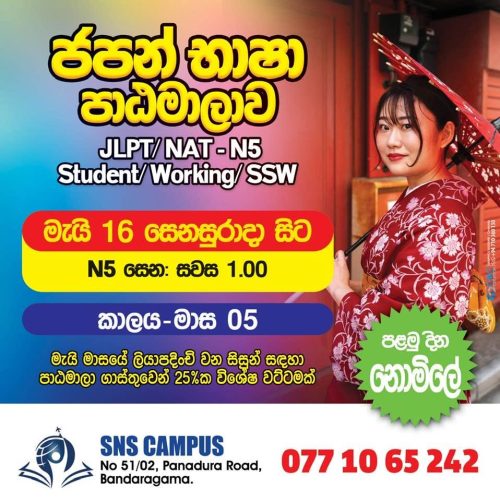JLPT NAT - N5 N4 Japanese Language Course - SNS Campus Bandaragama